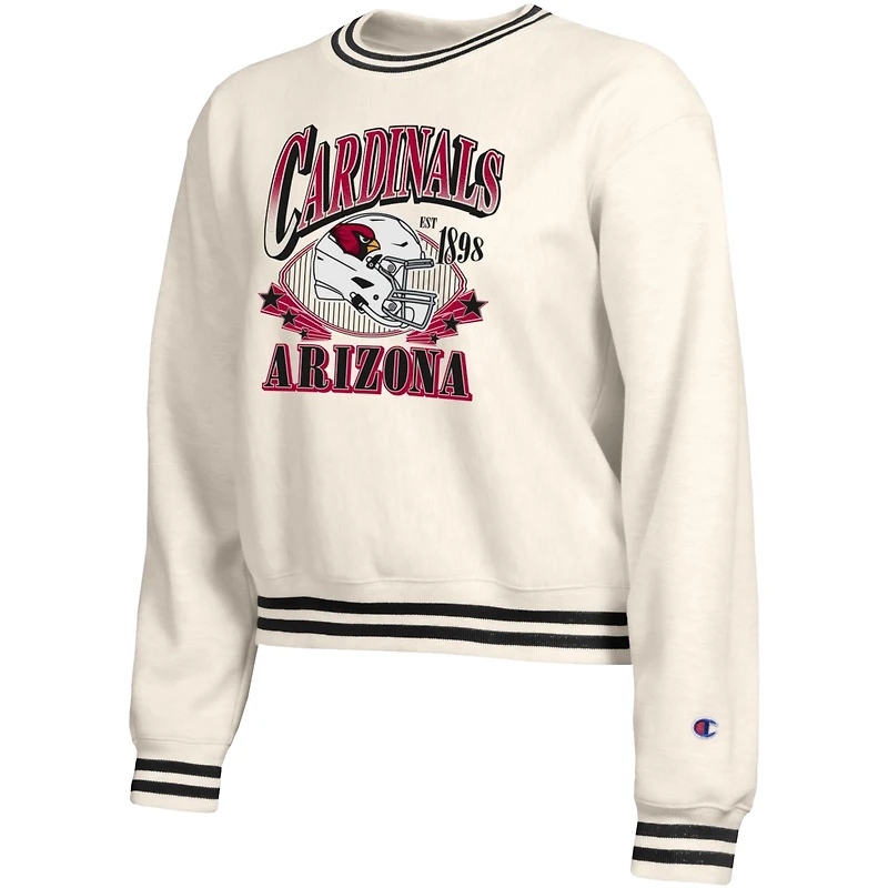 Sweat-shirt en polaire à tissage inversé crème Champion pour femme, Arizona Cardinals