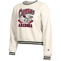 Sweat-shirt en polaire à tissage inversé crème Champion pour femme, Arizona Cardinals