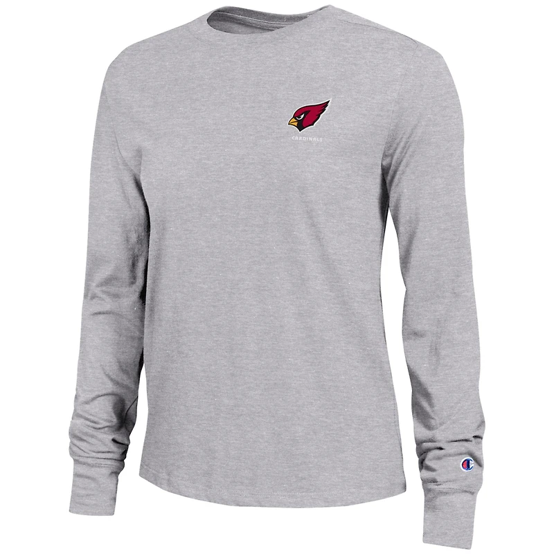 T-shirt à manches longues gris Champion des Arizona Cardinals Core pour femme