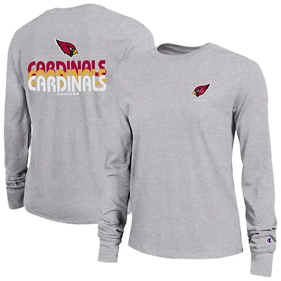 T-shirt à manches longues gris Champion des Arizona Cardinals Core pour femme