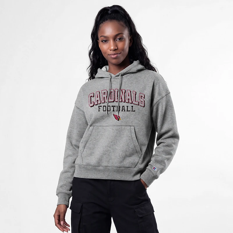 Sweat à capuche Champion Tri-Blend gris pour femme, Arizona Cardinals Triumph.