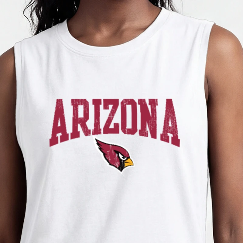 Women's Champion  White Arizona Cardinals Muscle Tank Top