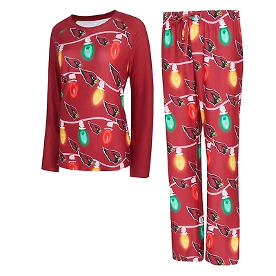 Ensemble haut à manches longues et pantalon en tricot Garland Raglan Concepts Sport pour femme des Cardinals de l'Arizona