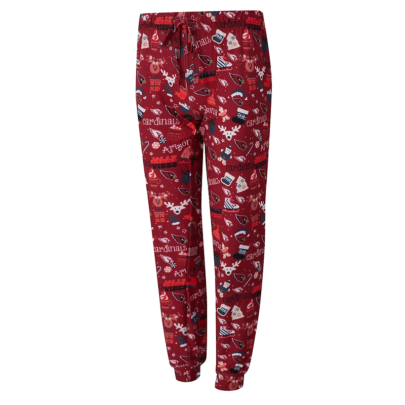 Women's Concepts Sport Cardinal Arizona Cardinals Chesnut Long Sleeve T-Shirt and Pant Sleep Set