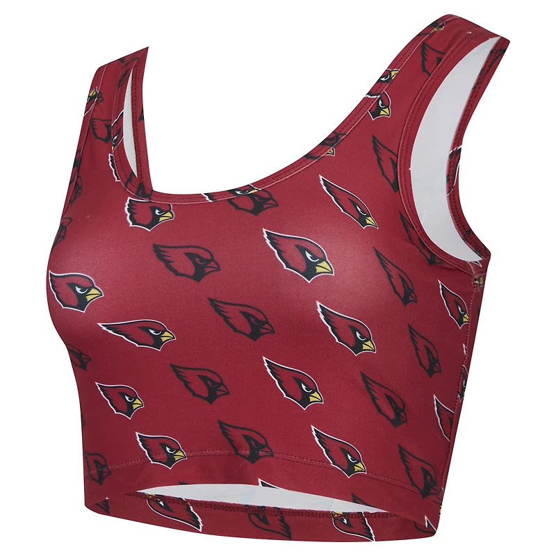 Women's Concepts Sport Cardinal Arizona Cardinals Record Allover Print Bralette
