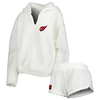 Women's Concepts Sport Cream Arizona Cardinals Fluffy Hoodie Top & Shorts Set