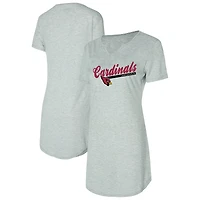 Chemise de nuit en tricot gris Arizona Cardinals Petition pour femme Concepts Sport