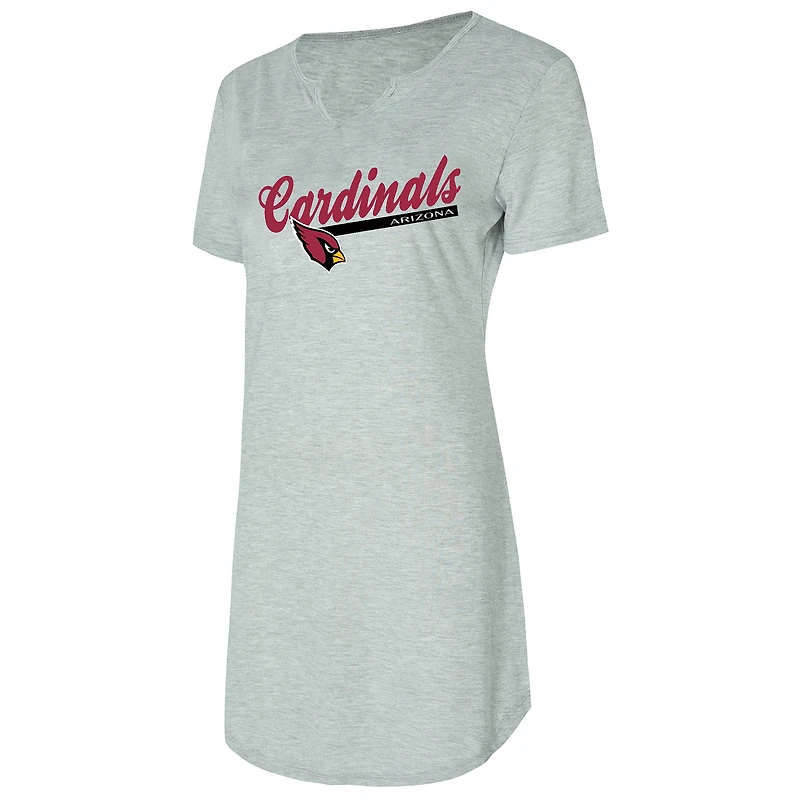 Chemise de nuit en tricot gris Arizona Cardinals Petition pour femme Concepts Sport