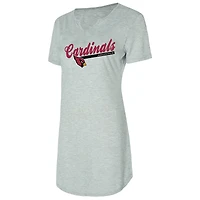 Chemise de nuit en tricot gris Arizona Cardinals Petition pour femme Concepts Sport