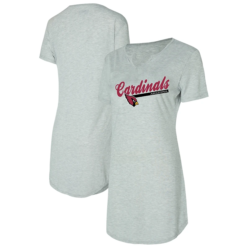Chemise de nuit en tricot gris Arizona Cardinals Petition pour femme Concepts Sport