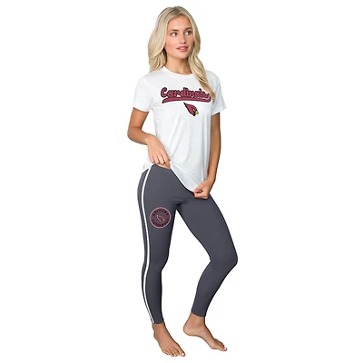 Ensemble de nuit Concepts Sport blanc/anthracite pour femme, haut et leggings Sonata des Cardinals l'Arizona