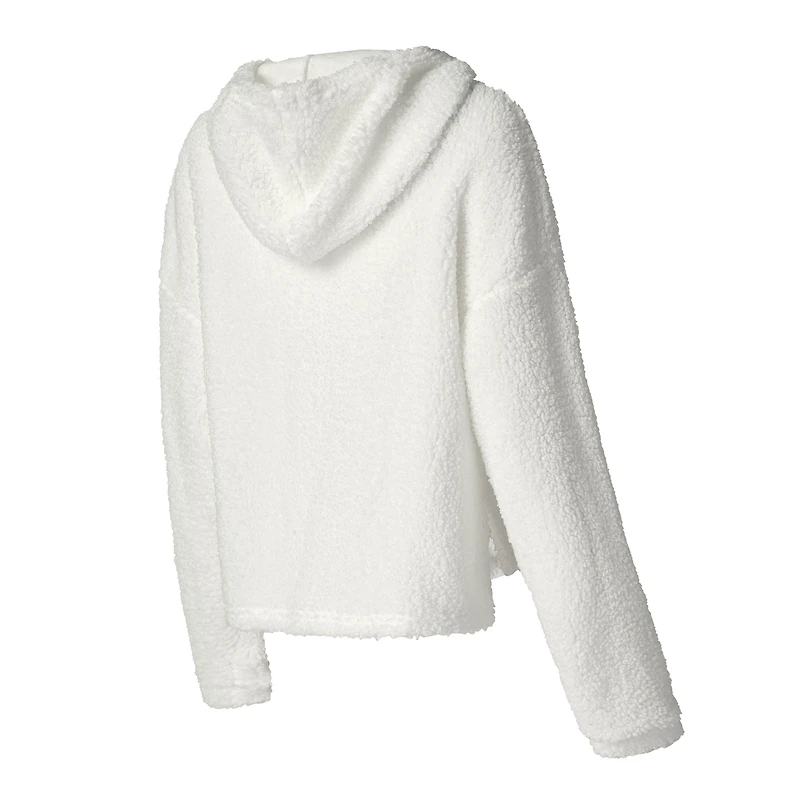 Women's Concepts Sport White Arizona Cardinals Fluffy Pullover Sweatshirt & Shorts Sleep Set