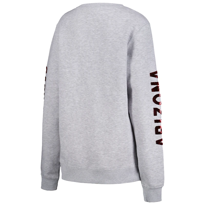 Sweat-shirt à logo pailleté Cuce Heather Grey Arizona Cardinals pour femmes