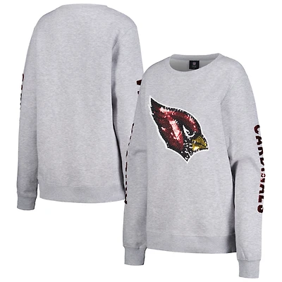Sweat-shirt à logo pailleté Cuce Heather Grey Arizona Cardinals pour femmes