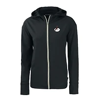 Women's Cutter & Buck  Black Arizona Cardinals Throwback Daybreak Eco Recycled Half-Zip Hoodie