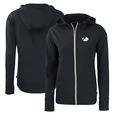 Women's Cutter & Buck  Black Arizona Cardinals Throwback Daybreak Eco Recycled Half-Zip Hoodie