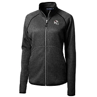 Women's Cutter & Buck  Charcoal Arizona Cardinals Helmet Logo Mainsail Sweater-Knit Full-Zip Jacket
