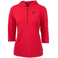 Women's Cutter & Buck Red Arizona Cardinals Virtue Eco Pique 3/4 Sleeve Half-Zip Pullover Hoodie