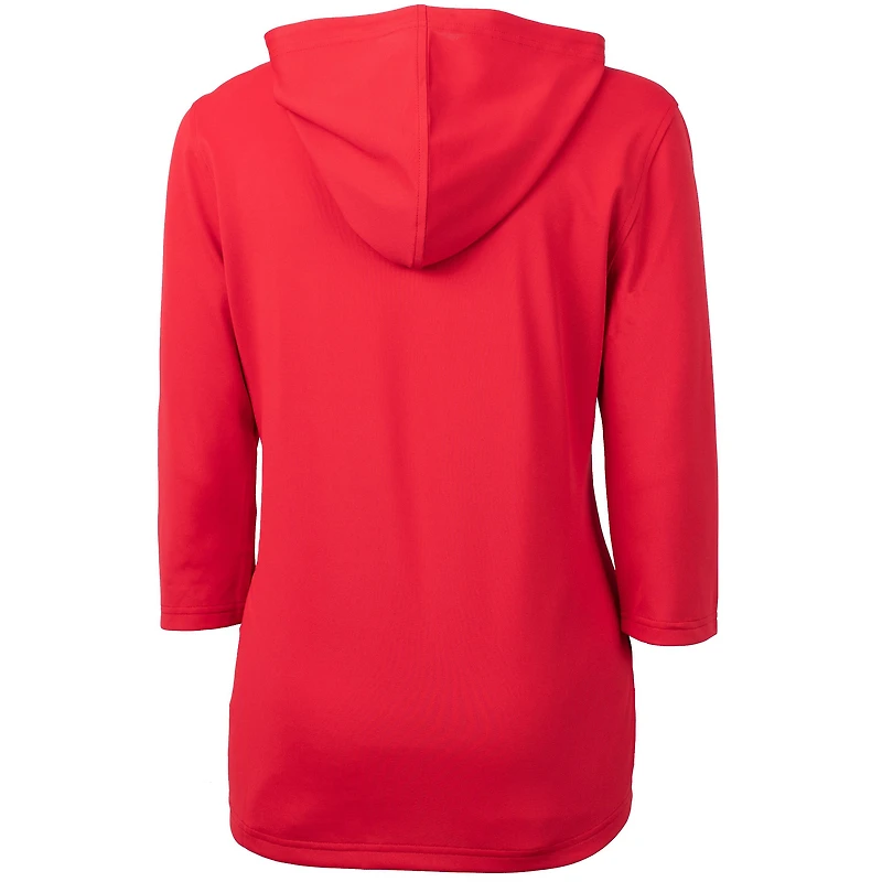 Women's Cutter & Buck Red Arizona Cardinals Virtue Eco Pique 3/4 Sleeve Half-Zip Pullover Hoodie