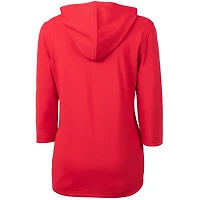 Women's Cutter & Buck Red Arizona Cardinals Virtue Eco Pique 3/4 Sleeve Half-Zip Pullover Hoodie
