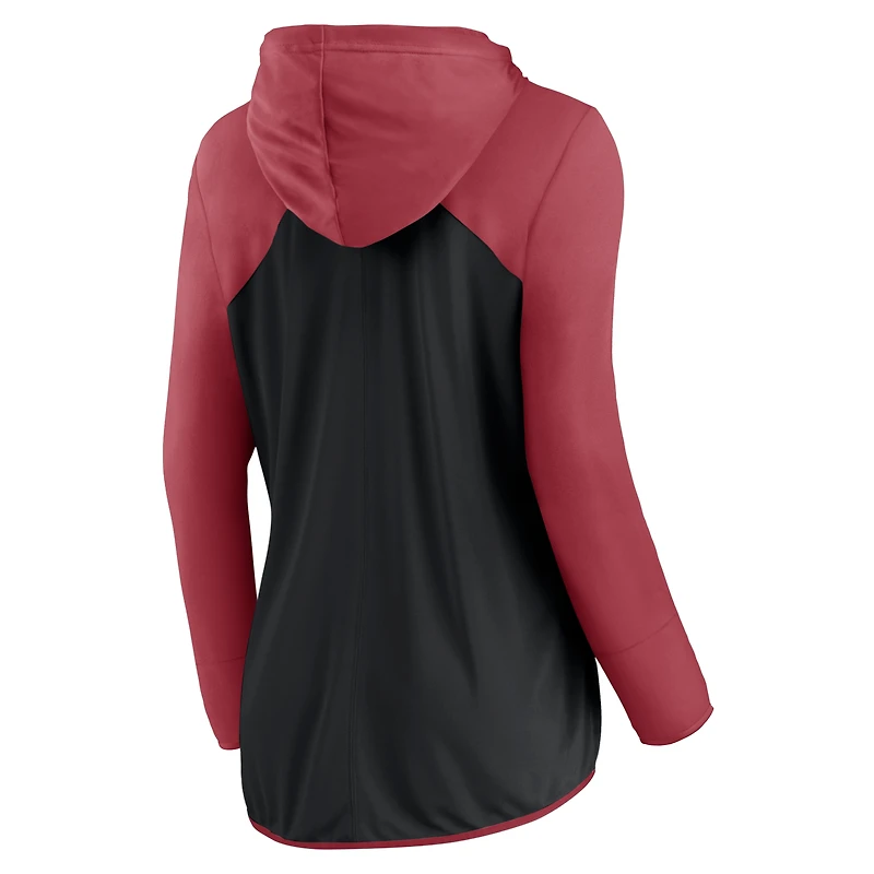 Women's Fanatics Black/Cardinal Arizona Cardinals Script Full-Zip Hoodie