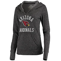 Sweat à capuche Fanatics noir pour femme, modèle Arizona Cardinals Doubleface Slub.