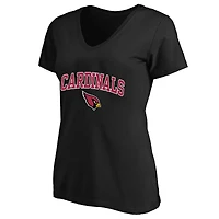 Women's Fanatics Black Arizona Cardinals Plus Arch Over Logo V-Neck T-Shirt