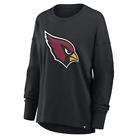 T-shirt à manches longues Fanatics Black Arizona Cardinals pour femmes, coupe décontractée.