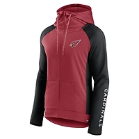 Fanatics Cardinal/Noir Arizona Cardinals End Around Veste à capuche légère raglan entièrement zippée pour femmes
