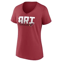Fanatics Cardinal Arizona Cardinals de retour à la maison T-shirt col en V pour femmes