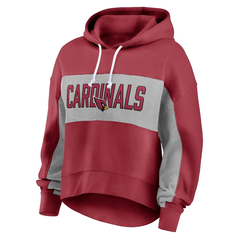 Fanatics Cardinal Arizona Cardinals Filled Stat Sheet Sweat à capuche léger et modeste pour femmes