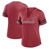 T-shirt à lacets Fanatics Cardinal Arizona Cardinals Play Script pour femmes