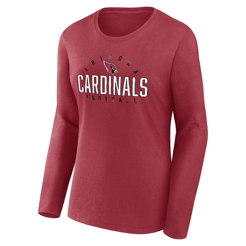 Women's Fanatics  Cardinal Arizona Cardinals Plus Foiled Play Long Sleeve T-Shirt
