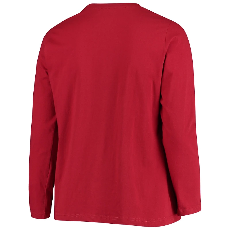 T-shirt à manches longues Fanatics Cardinal Arizona Cardinals pour femmes, grandes tailles, logo principal