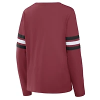 Women's Fanatics  Cardinal Arizona Cardinals Team First Coverage Scheme Lace-Up Long Sleeve T-Shirt