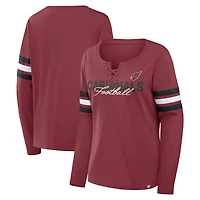 Women's Fanatics  Cardinal Arizona Cardinals Team First Coverage Scheme Lace-Up Long Sleeve T-Shirt