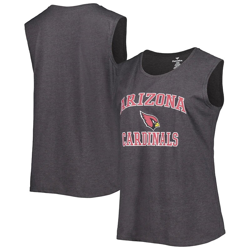 Débardeur grande taille Fanatics Heather Charcoal Arizona Cardinals pour femmes