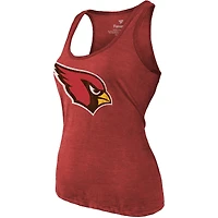 Women's Fanatics Heathered Cardinal Arizona Cardinals Name & Number Tri-Blend Tank Top