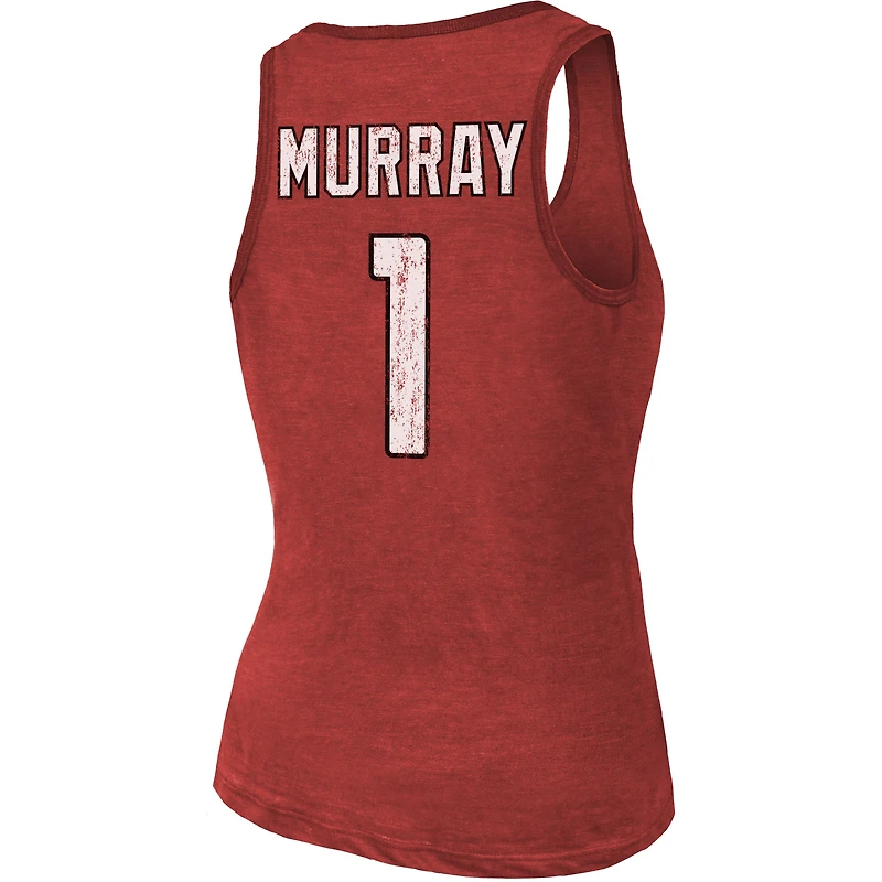 Women's Fanatics Heathered Cardinal Arizona Cardinals Name & Number Tri-Blend Tank Top