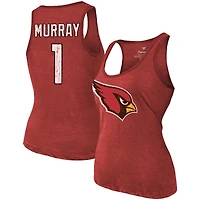 Women's Fanatics Heathered Cardinal Arizona Cardinals Name & Number Tri-Blend Tank Top
