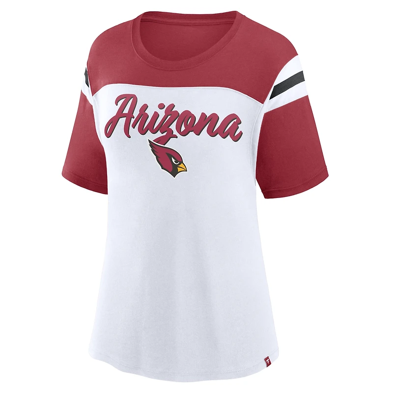 Women's Fanatics White/Cardinal Arizona Cardinals Cheer Chant Fashion Crop Top