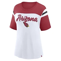 Women's Fanatics White/Cardinal Arizona Cardinals Cheer Chant Fashion Crop Top