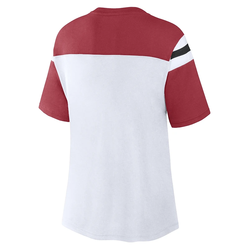 Women's Fanatics White/Cardinal Arizona Cardinals Cheer Chant Fashion Crop Top