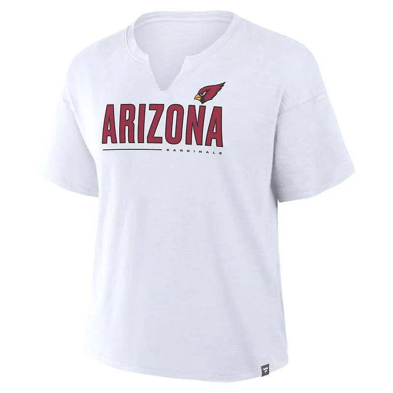 T-shirt boxy blanc Fanatics Redzone des Cardinals de l'Arizona pour femme