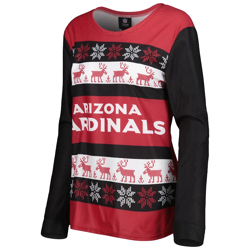 Women's FOCO Cardinal Arizona Cardinals Holiday Ugly Pajama Set