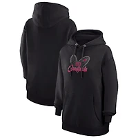 Women's G-III 4Her by Carl Banks Black Arizona Cardinals Animal Print Heart Team Graphic Fleece Tri-Blend Pullover Hoodie