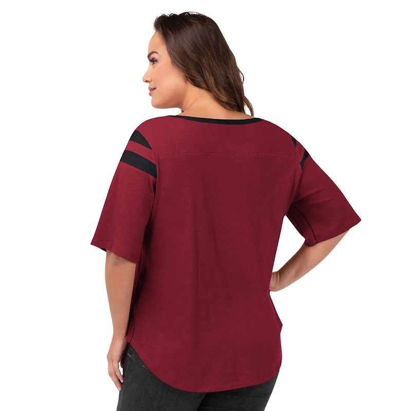 T-shirt Linebacker G-III 4Her by Carl Banks Cardinal Arizona Cardinals pour femme