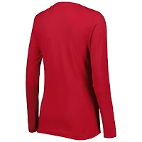 T-shirt à col en V manches longues pour femme G-III 4Her by Carl Banks Cardinal Arizona Cardinals Post Season