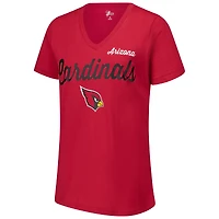 T-shirt à col en V d'après-saison G-III 4Her par Carl Banks pour femme des Cardinals de l'Arizona