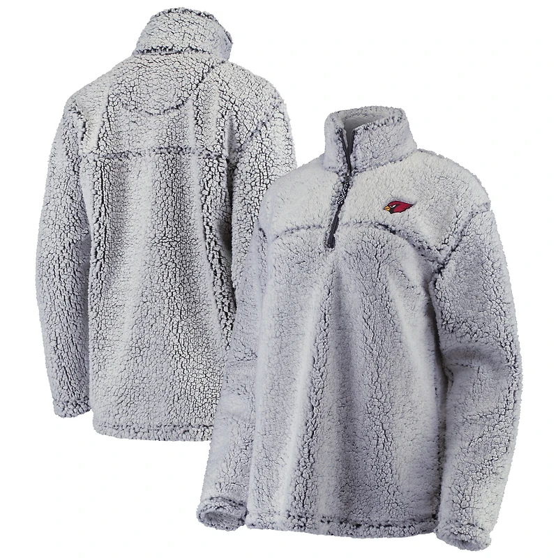 Veste pull-over à fermeture éclair quart de zip en sherpa gris Arizona Cardinals G-III 4Her par Carl Banks pour femme